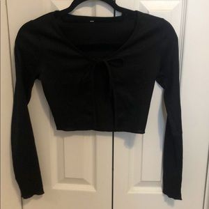 Tie front black top